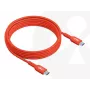 Kabel dwukierunkowy USB-C do USB-C CLUB3D CAC-1573, USB4 Gen 2x2, 2 m, czerwony, PD do 240 W