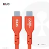 Kabel dwukierunkowy USB-C do USB-C CLUB3D CAC-1573, USB4 Gen 2x2, 2 m, czerwony, PD do 240 W
