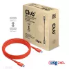 Kabel dwukierunkowy USB-C do USB-C CLUB3D CAC-1573, USB4 Gen 2x2, 2 m, czerwony, PD do 240 W