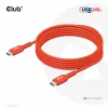 Kabel dwukierunkowy USB-C do USB-C CLUB3D CAC-1573, USB4 Gen 2x2, 2 m, czerwony, PD do 240 W