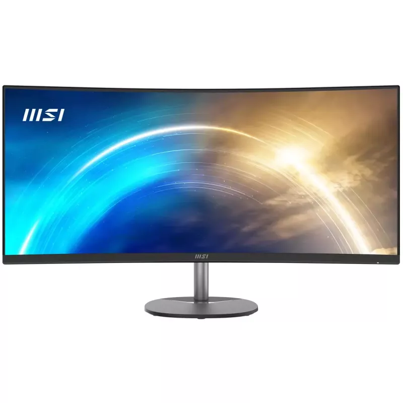 Monitor zakrzywiony MSI Pro MP341CQ 34 cali, 1500R, UWQHD (3440 x 1440), 21:9, 100Hz, VA, 4ms, HDMI, VGA, wbudowane głośniki, przeciwodblaskowy, Anti-Flicker, mniej niebieskiego światła, certyfikat TÜV, VESA, Kensington, czarny