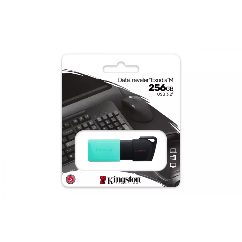 Kingston Technology DataTraveler 256GB USB3.2 Gen1 Exodia M (czarny + turkusowy)