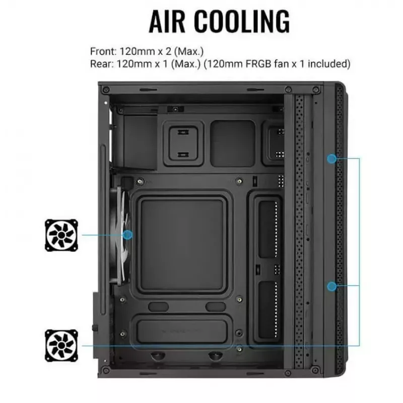 Obudowa Aerocool Evo Mini RGB Micro ATX Mini Tower, czarna, z oknem