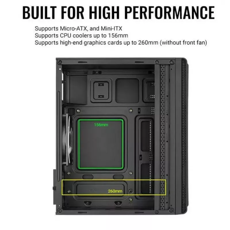 Obudowa Aerocool Evo Mini RGB Micro ATX Mini Tower, czarna, z oknem