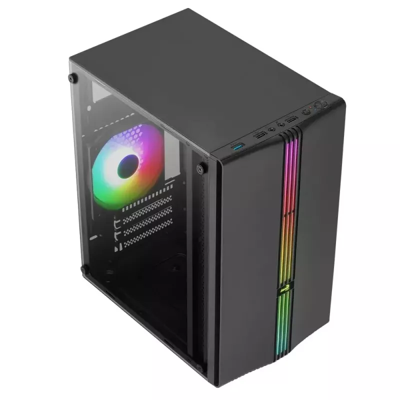 Obudowa Aerocool Evo Mini RGB Micro ATX Mini Tower, czarna, z oknem