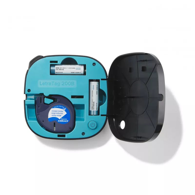 Drukarka etykiet DYMO LetraTag 200B Bluetooth | Kompaktowa drukarka etykiet | Łączy się przez bezprzewodową technologię Bluetooth z iOS i Android | Zawiera 1 białą papierową taśmę etykietową | Czarna