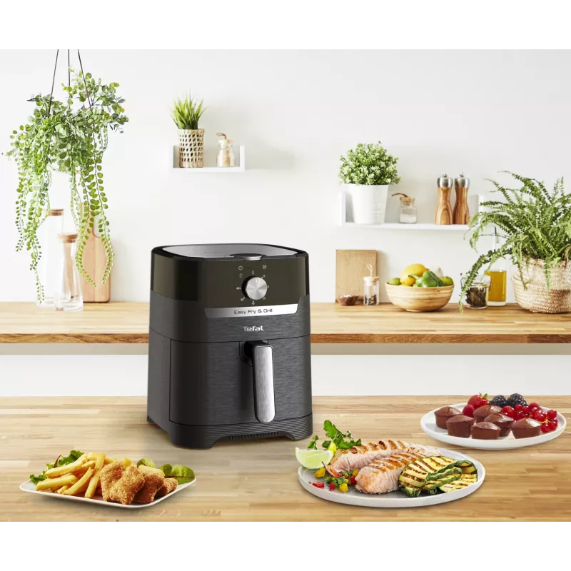 Tefal Easy Fry & Grill EY5018 Pojedynczy 4.2 L Wolnostojący 1550 W frytkownica na gorące powietrze Czarny