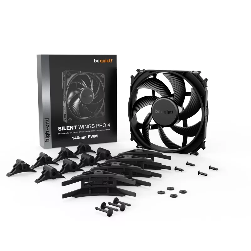 be quiet SILENT WINGS PRO 4 | 140mm PWM Wentylator do obudowy komputera 14 cm Czarny 1 szt.