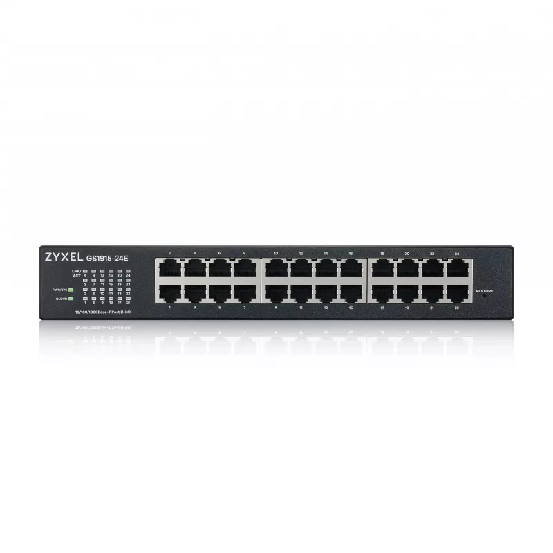 Przełącznik zarządzalny Zyxel GS1915-24E L2 Gigabit Ethernet 24 porty 1U Czarny