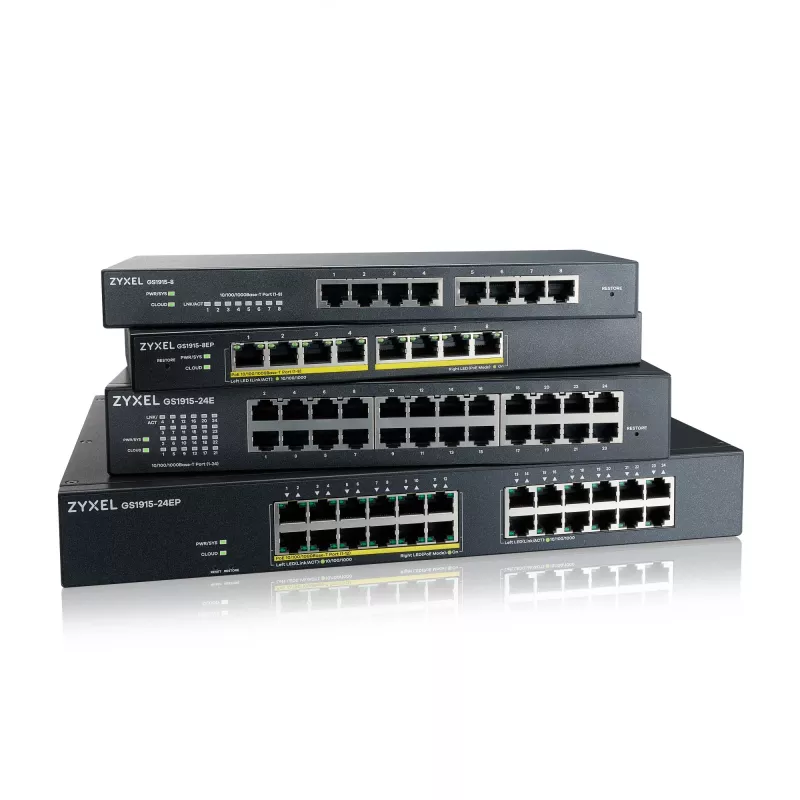 Przełącznik zarządzalny Zyxel GS1915-24E L2 Gigabit Ethernet 24 porty 1U Czarny