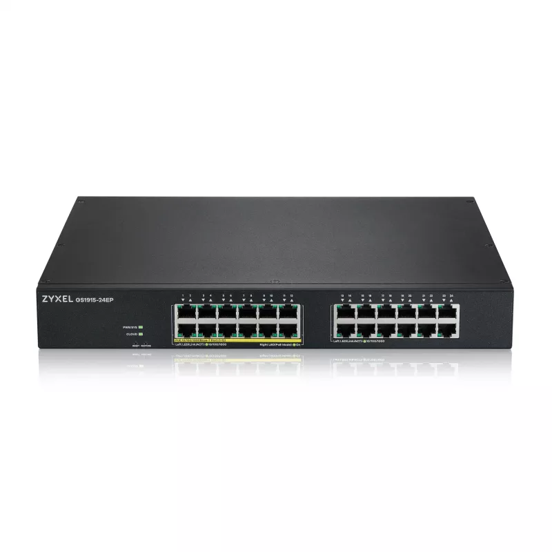 Zyxel GS1915-24EP Zarządzany przełącznik L2 Gigabit Ethernet (10/100/1000) Power over Ethernet (PoE) 1U Czarny
