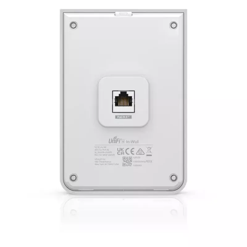 Punkt dostępowy UBIQUITI Unifi 6 In-Wall U6-IW — dwuzakresowy 2.4/5 GHz, 4800 Mbit/s, 5x RJ-45, PoE, biały