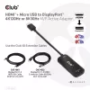 CLUB3D HDMI + Micro USB to DisplayPort™ 4K120Hz lub 8K30Hz M/F aktywny adapter