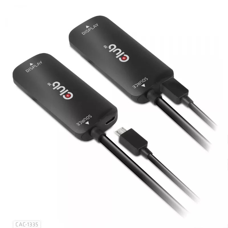 CLUB3D HDMI + Micro USB to DisplayPort™ 4K120Hz lub 8K30Hz M/F aktywny adapter