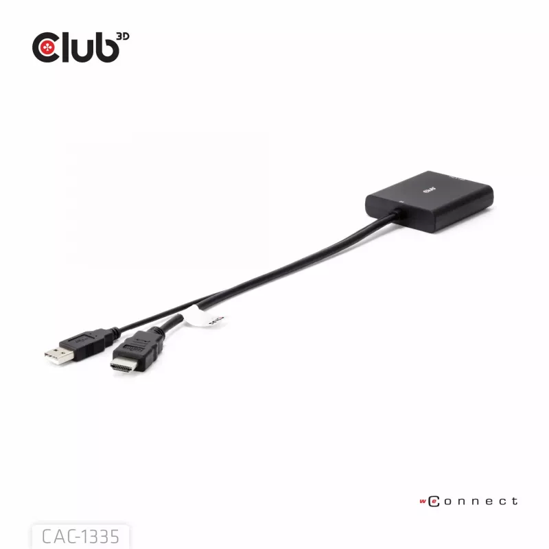 CLUB3D HDMI + Micro USB to DisplayPort™ 4K120Hz lub 8K30Hz M/F aktywny adapter