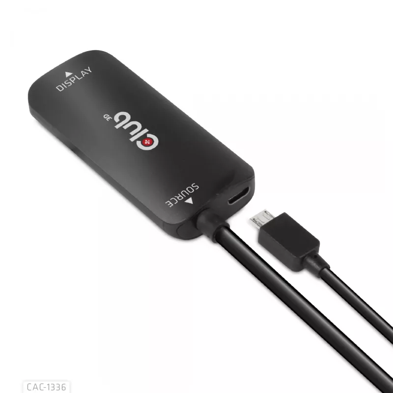 CLUB3D HDMI + Micro USB na USB Type-C 4K120Hz lub 8K30Hz M/F Adapter aktywny