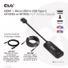 CLUB3D HDMI + Micro USB na USB Type-C 4K120Hz lub 8K30Hz M/F Adapter aktywny