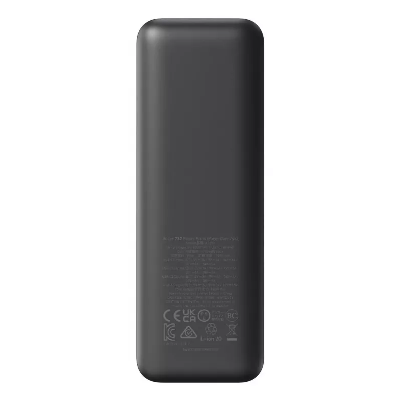 Przenośna ładowarka Anker 737 (A1289011) — 24000 mAh, 140 W, 2× USB-C + 1× USB-A, srebrno-czarna