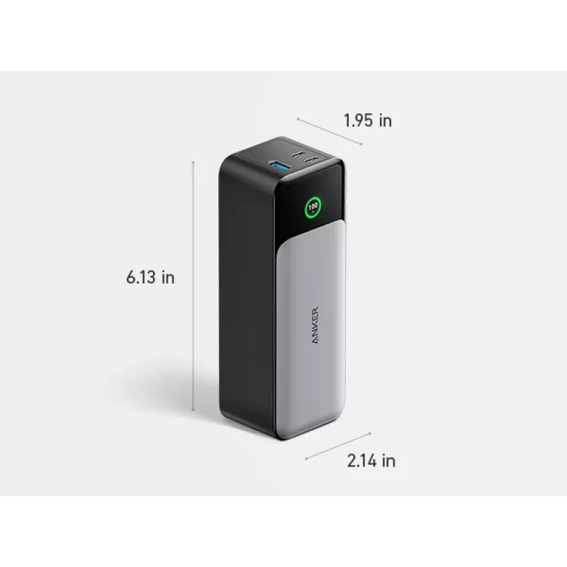 Przenośna ładowarka Anker 737 (A1289011) — 24000 mAh, 140 W, 2× USB-C + 1× USB-A, srebrno-czarna