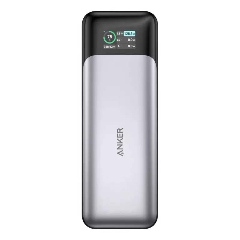 Przenośna ładowarka Anker 737 (A1289011) — 24000 mAh, 140 W, 2× USB-C + 1× USB-A, srebrno-czarna