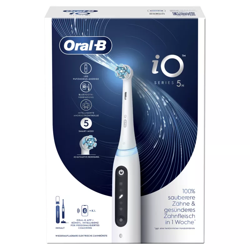 Oral-B iO Series 5 Dla dorosłych obrotowo-oscylacyjna szczoteczka do zębów Biała