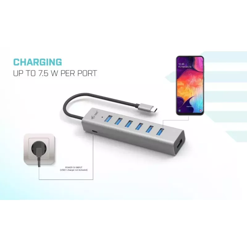 i-tec USB-C Charging Metal HUB 7 Portów USB 3.2 Gen 1 Type-C Type-A