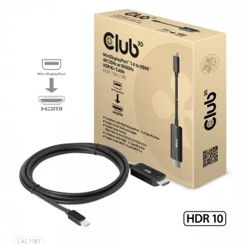 CLUB3D MiniDisplayPort 1.4 na HDMI 4K120Hz lub 8K60Hz HDR10+ Kabel M/M 1,8m / 6ft