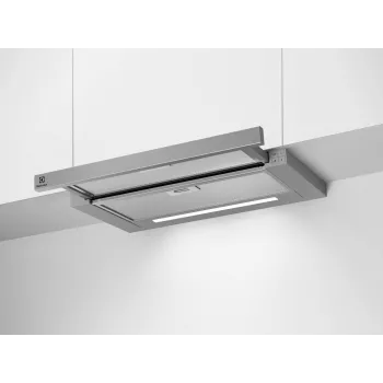 Okap do zabudowy Electrolux LFP616X, szerokość 598 mm, 600 m³/h, szary, filtr przeciwtłuszczowy, 68 dB