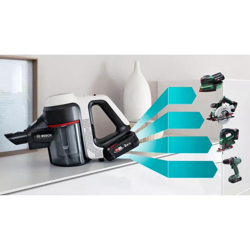 Bosch BCS711XXL odkurzacz pionowy bezprzewodowy/szczotka elektryczna Akumulatorowy Na sucho Bezworkowy 0,3 l Biały 3 Ah