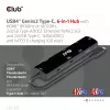 CLUB3D USB4™ Gen3x2 Type-C, 6-w-1 hub z HDMI™ 8K60Hz lub 4K120Hz, 2xUSB Type-A(10G), Ethernet RJ45(2.5G) i 2xUSB Type-C, 1x Data(10G) i 1xPD3.0 ładowanie 100 W