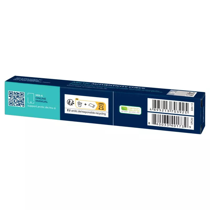 ARCTIC MX-6 ULTIMATE Performance Thermal Paste, Thermal grease, Szary, 4 g, 1 szt., 24 mm, 120 mm