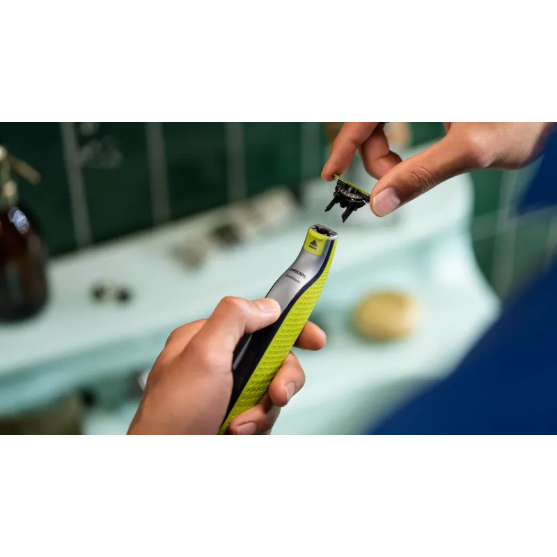 Głowica goląca Philips Norelco OneBlade QP420/50, srebrna, 2 głowice wymienne, kompatybilna z Philips OneBlade