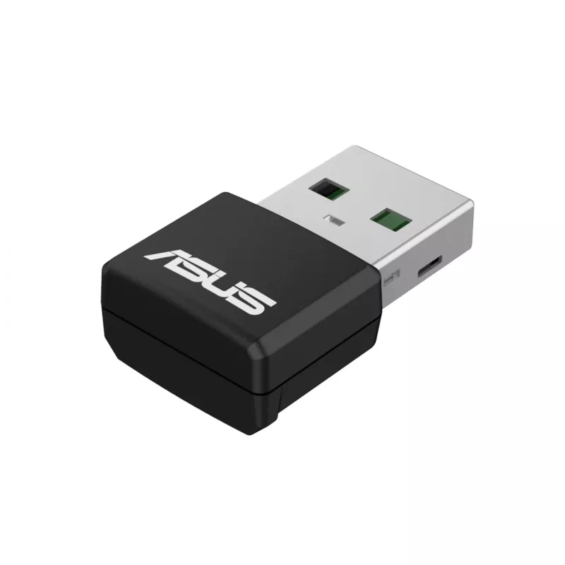 Karta sieciowa ASUS USB-AX55 Nano AX1800 Wi‑Fi 6 dwupasmowy bezprzewodowy adapter USB, 1800 Mbps, czarny
