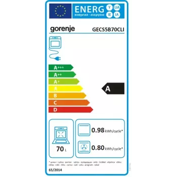 Kuchenka wolnostojąca Gorenje GECS5B70CLI, płyta ceramiczna 4 strefy, piekarnik 70 L, kość słoniowa, szerokość 500 mm