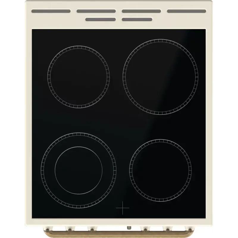 Kuchenka wolnostojąca Gorenje GECS5B70CLI, płyta ceramiczna 4 strefy, piekarnik 70 L, kość słoniowa, szerokość 500 mm