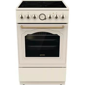 Kuchenka wolnostojąca Gorenje GECS5B70CLI, płyta ceramiczna 4 strefy, piekarnik 70 L, kość słoniowa, szerokość 500 mm