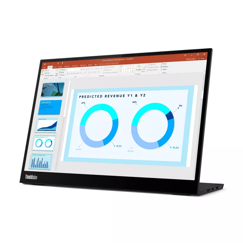 Monitor Lenovo ThinkVision M14d, 35,6 cm (14 cali), 2240 x 1400 pikseli, 2.2K, LED, 8 ms, Czarny