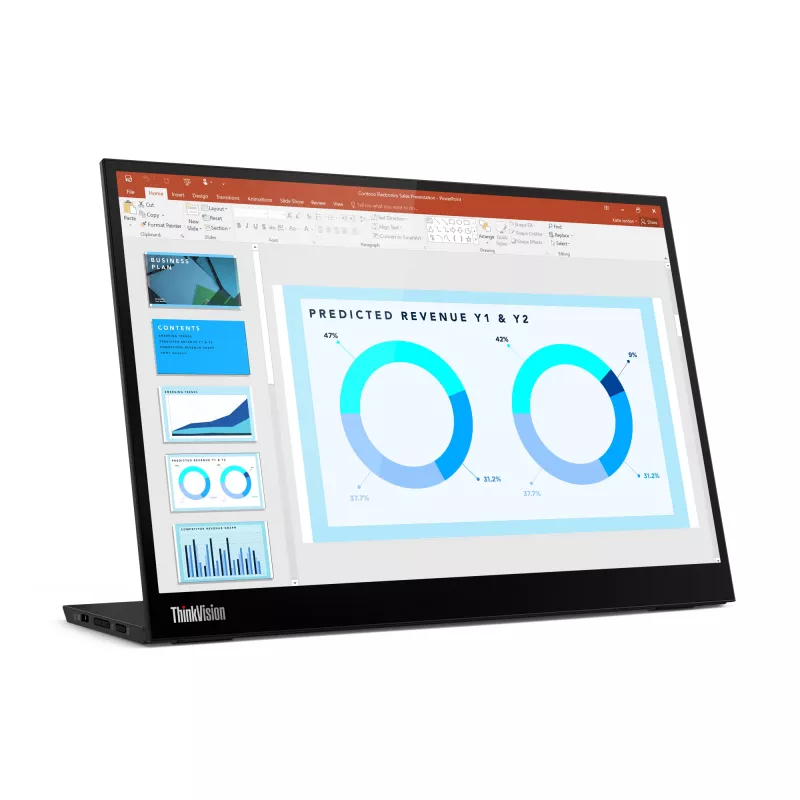 Monitor Lenovo ThinkVision M14d, 35,6 cm (14 cali), 2240 x 1400 pikseli, 2.2K, LED, 8 ms, Czarny