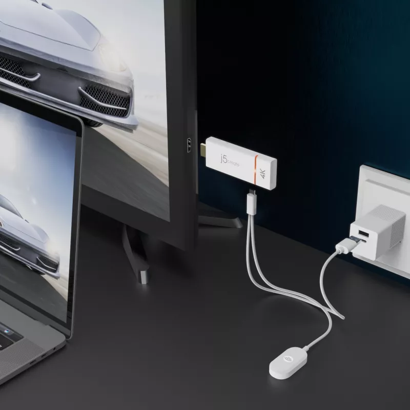 Adapter bezprzewodowy 4K j5create JVAW76 do wyświetlania obrazu, zasięg 15 m
