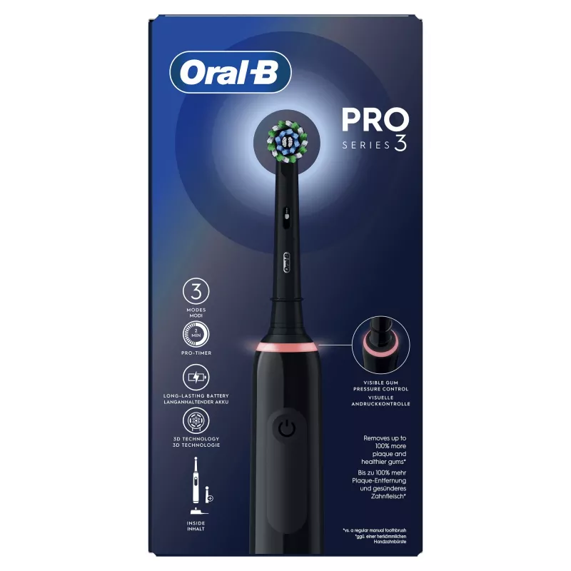 Oral-B Pro 3 Pro3 3000 dla dorosłych szczoteczka rotacyjno-oscylacyjna czarna