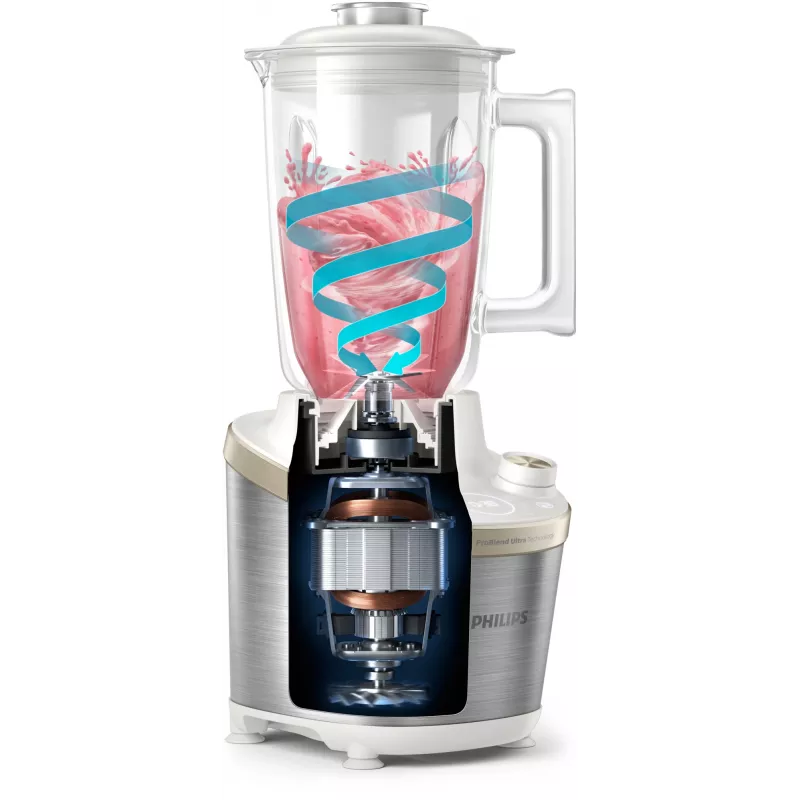 Philips 7000 series HR3760/01 blender 2 L blender stołowy 1500 W Stal nierdzewna, Biały