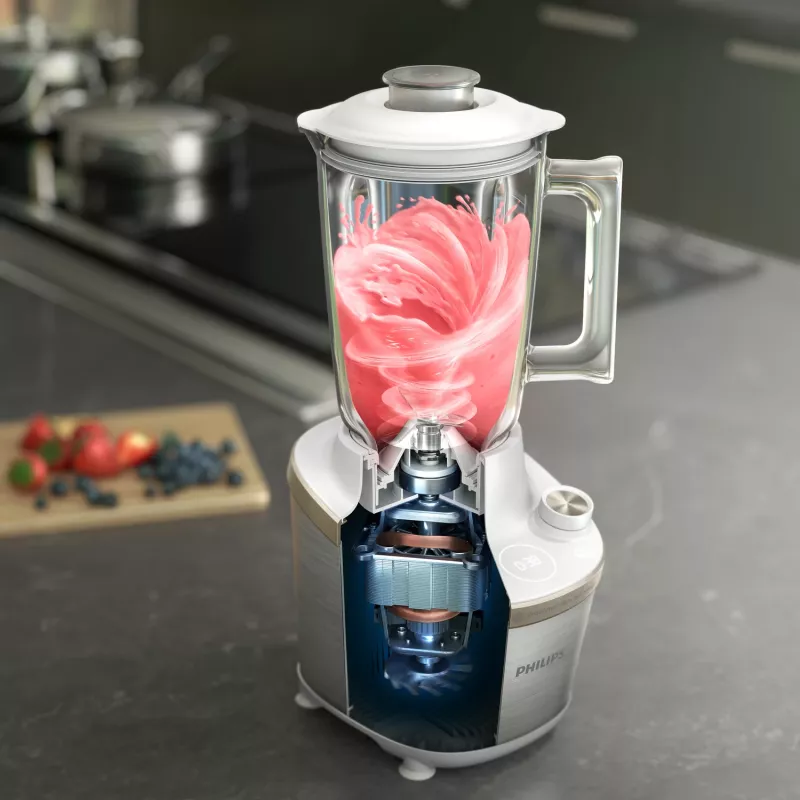 Philips 7000 series HR3760/01 blender 2 L blender stołowy 1500 W Stal nierdzewna, Biały