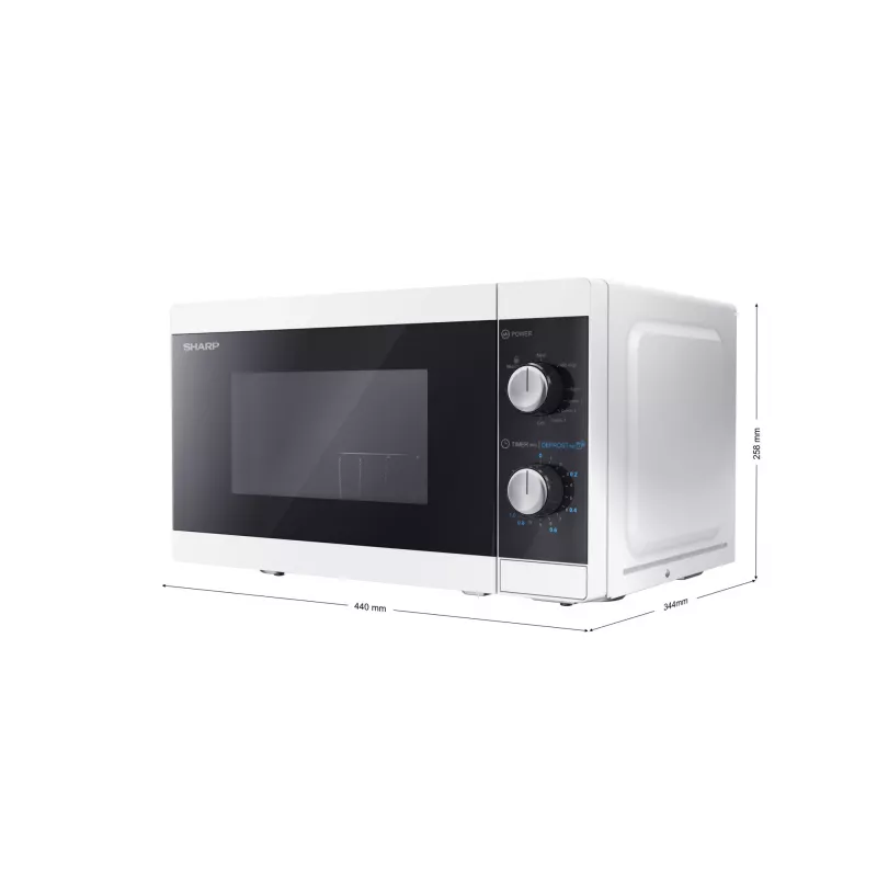 Kuchenka mikrofalowa Sharp YC-MG01E-W Czarny, Biały Grill Mikrofalowa Wolnostojąca 20 L 800 W