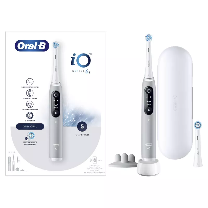 Szczoteczka wibracyjna dla dorosłych Oral-B iO 6S szara, biała