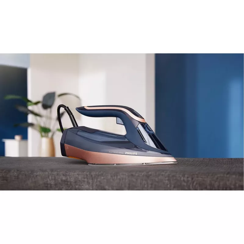 Żelazko parowe Philips Azur 8000 Series DST8050/20 — 3000 W, 0,35 l, stopa SteamGlide Elite, ciągła para 85 g/min, uderzenie pary 260 g/min