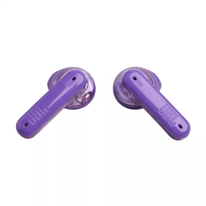 Zestaw słuchawkowy JBL Tune Flex Ghost Edition True Wireless Stereo (TWS) douszny do rozmów/muzyki Bluetooth fioletowy, przezroczysty