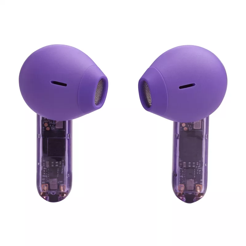 Zestaw słuchawkowy JBL Tune Flex Ghost Edition True Wireless Stereo (TWS) douszny do rozmów/muzyki Bluetooth fioletowy, przezroczysty