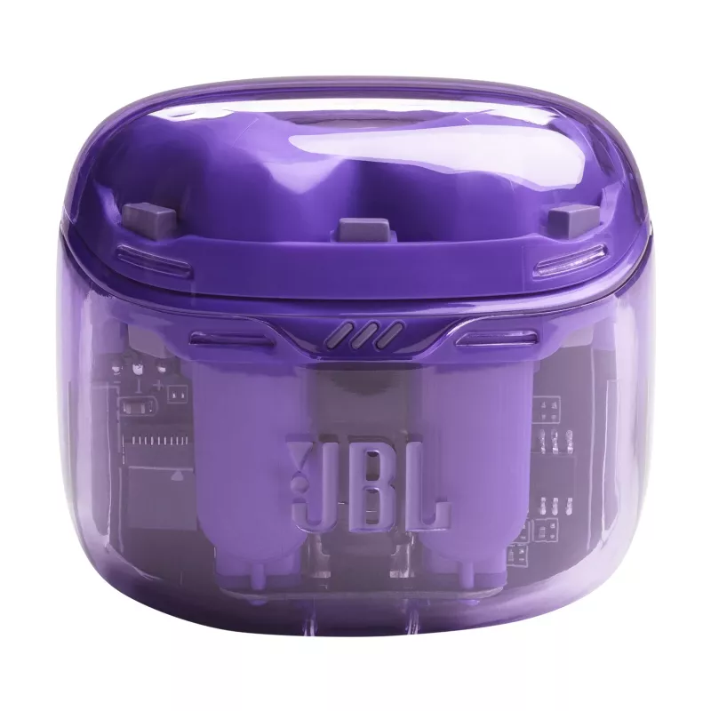 Zestaw słuchawkowy JBL Tune Flex Ghost Edition True Wireless Stereo (TWS) douszny do rozmów/muzyki Bluetooth fioletowy, przezroczysty