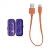 Zestaw słuchawkowy JBL Tune Flex Ghost Edition True Wireless Stereo (TWS) douszny do rozmów/muzyki Bluetooth fioletowy, przezroczysty