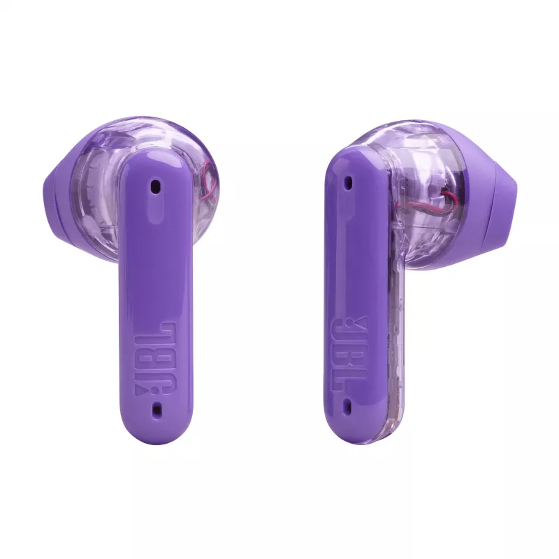 Zestaw słuchawkowy JBL Tune Flex Ghost Edition True Wireless Stereo (TWS) douszny do rozmów/muzyki Bluetooth fioletowy, przezroczysty